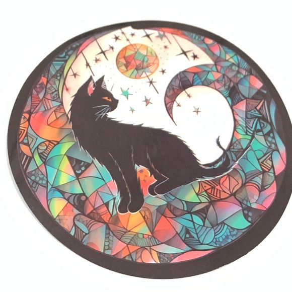 Colorful Cat Vinyl Sticker - Picture 3 of 3